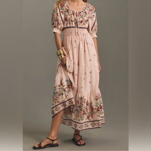 Anthropologie The Somerset Puff-Sleeve Maxi Dress
